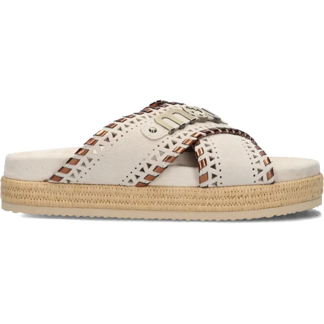 Mou Criss-Cross sandaal beige