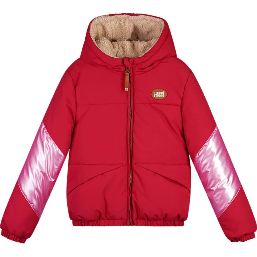 Moodstreet gewatteerde jas rood/roze metallic, foto 2
