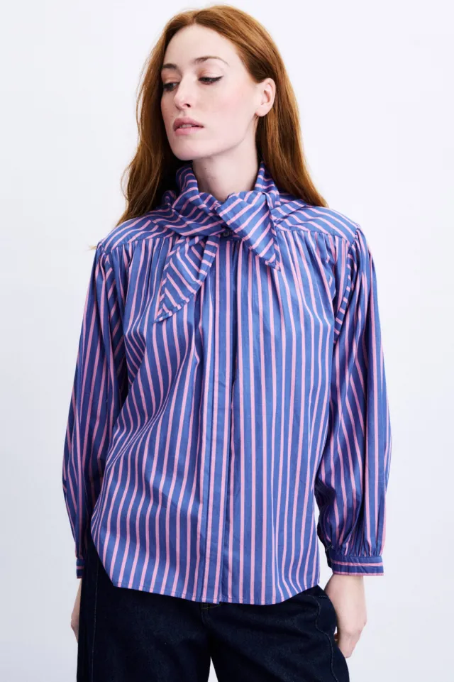 FRNCH gestreepte blouse - blauw