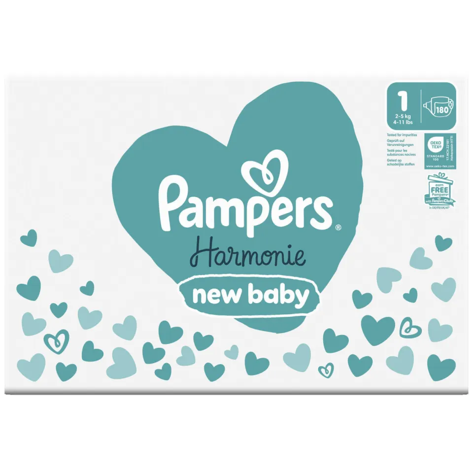Pampers Harmonie Maat 1 maandbox - 180 luiers, 2kg-5kg, foto 7