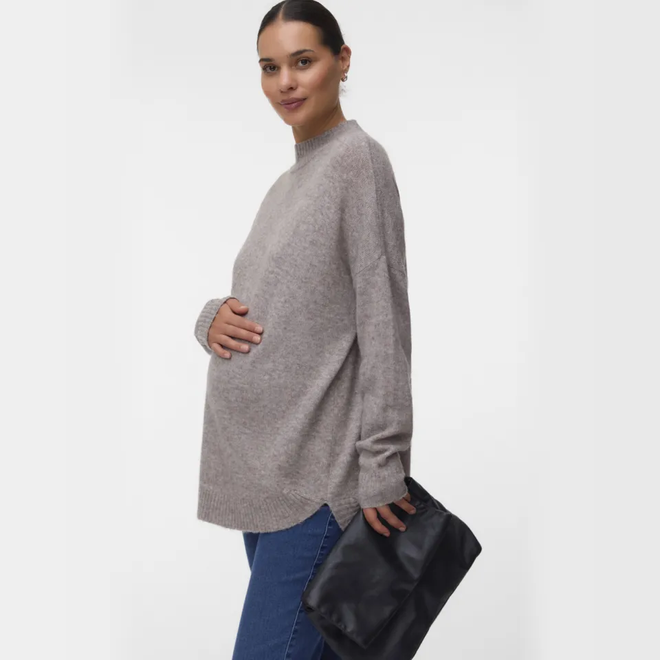 Vero Moda MATERNITY gebreide zwangerschapstrui met wol - taupe, foto 4