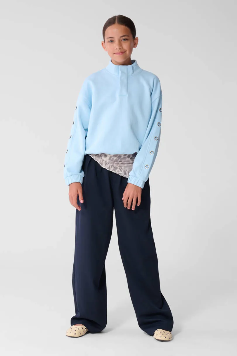 Shoeby pantalon met plooien marineblauw