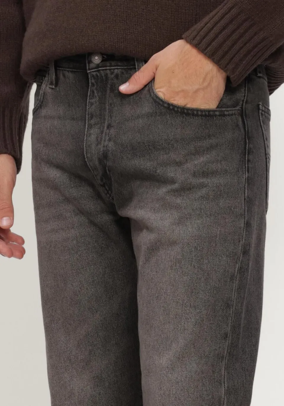 Levi's Heren Jeans 555 Relaxed Straight Back On The Block - Donkergrijs, foto 4
