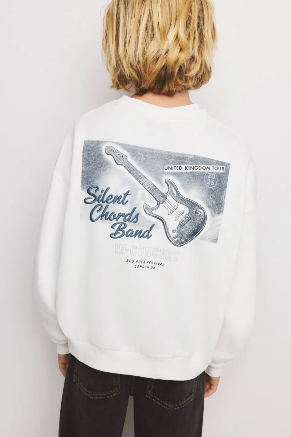 Mango Kids sweater met backprint - wit, foto 4