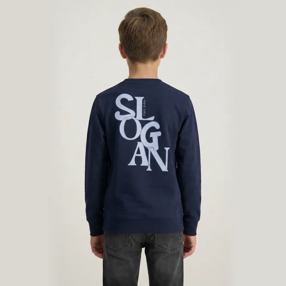Cars rechtvallende sweater met backprint - marineblauw Backprint