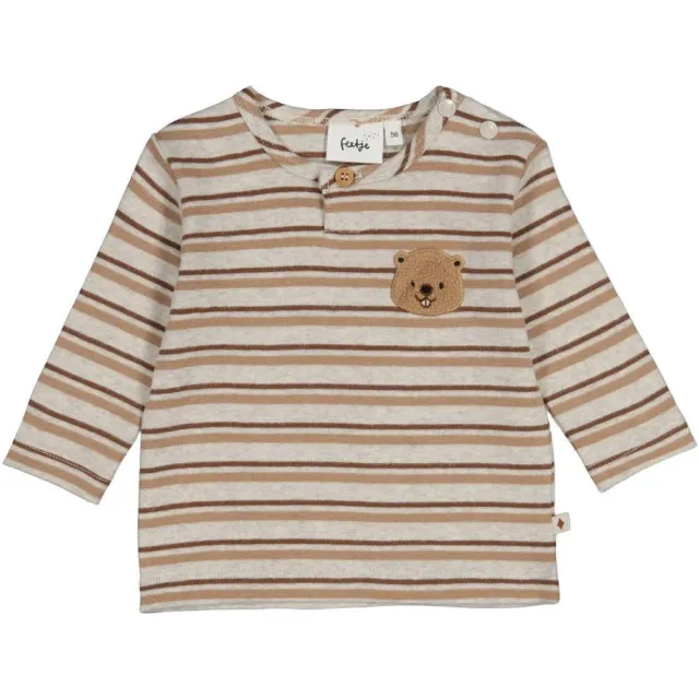 Feetje Tiny Timber Tales longsleeve beige gestreept, foto 2