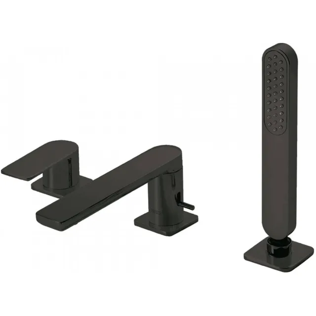 Tres Badrand Mengkraan Tres Loft met Handdouche 18x6.7 cm Rond Mat Zwart