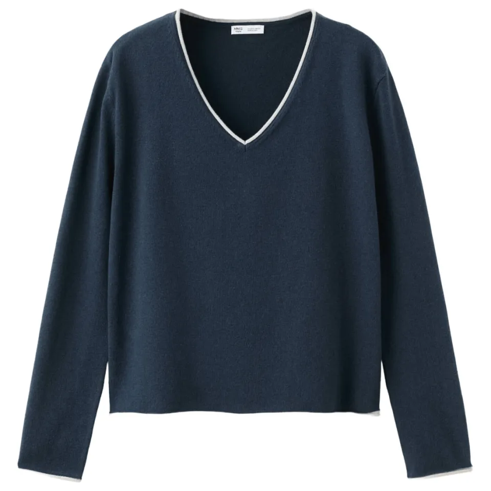 Mango TEEN gebreide trui - marineblauw, foto 2