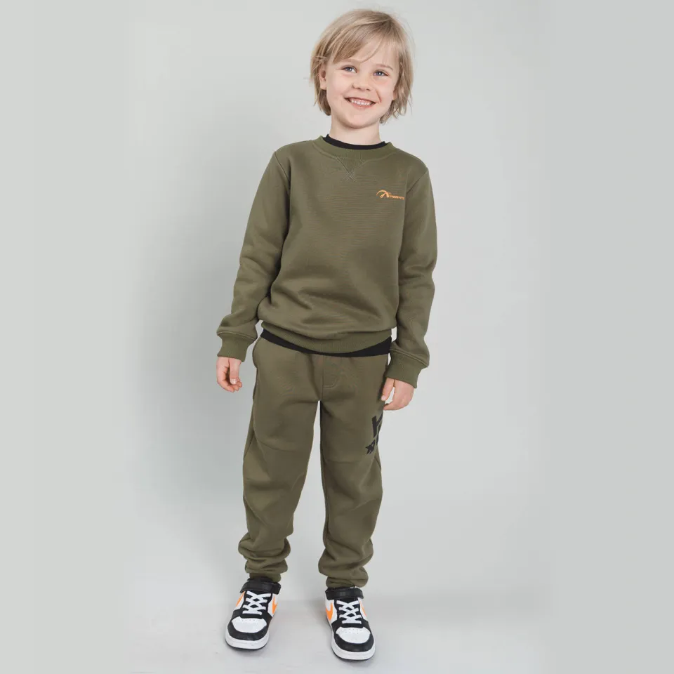 TYGO & vito rechtvallende sweater met backprint - donkergroen