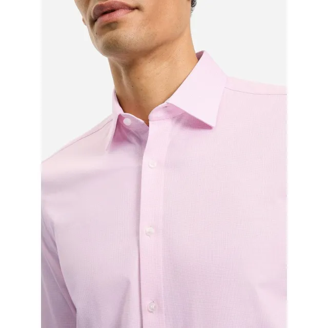 Olymp Overhemd Lange Mouw Olymp Overhemd Level 5 24/Seven Pied De Poule Roze lichtroos
