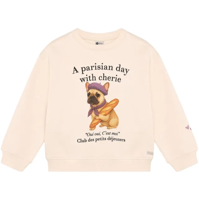 Daily7 rechtvallende sweater met print - crème, foto 2