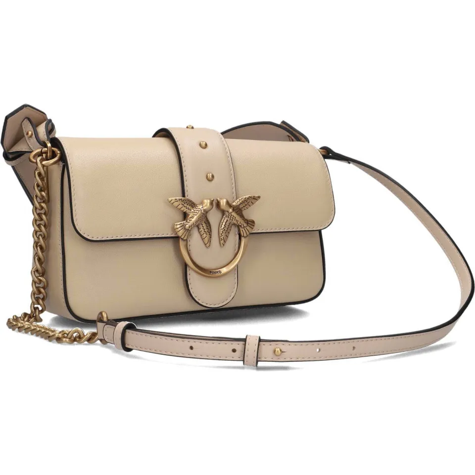 Pinko Love One Mini Slouchy schoudertas beige, foto 3