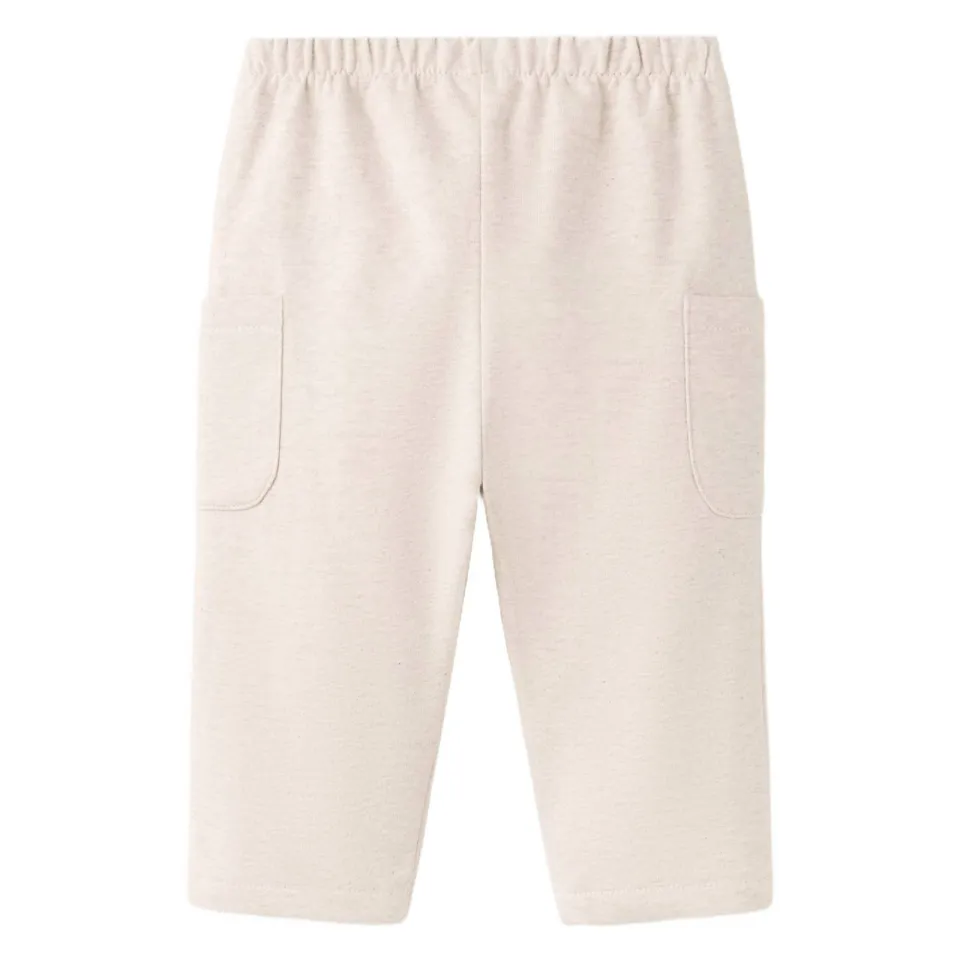 Mango Kids katoenen babybroek beige, foto 2