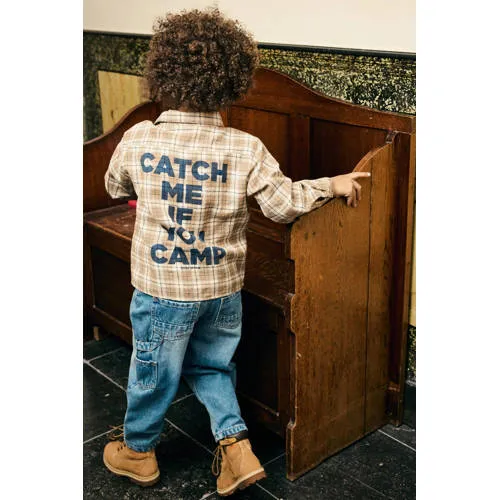 Daily7 casual geruit overhemd met backprint - taupe, foto 5