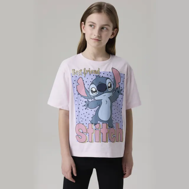 NAME IT KIDS Lilo & Stitch t-shirt met print lichtroze