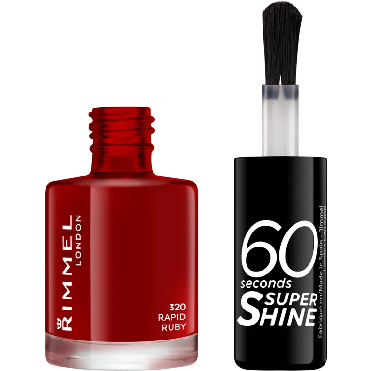 Rimmel London 60 Seconds Super Shine nagellak 320 Rapid Ruby, foto 2