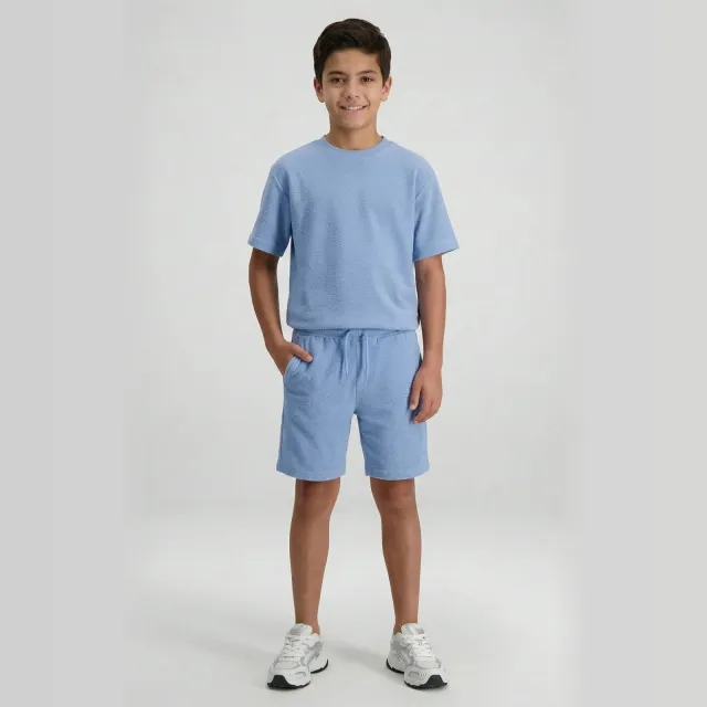 Cars joggingshort lichtblauw met textuur