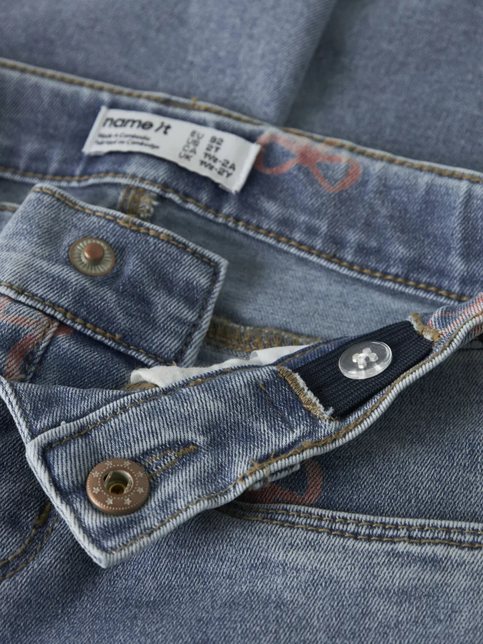 NAME IT MINI mom jeans NMFBELLA met strikjes medium blue denim, foto 5