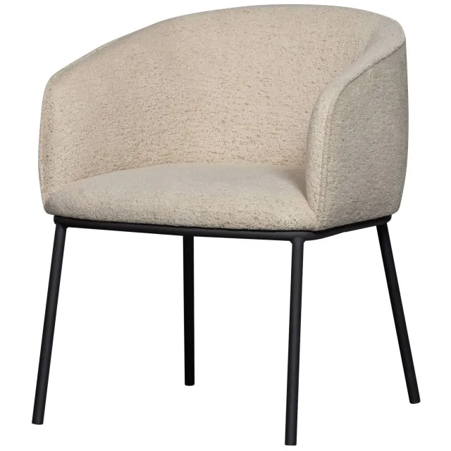 WOOOD Leon eetkamerstoel bouclé beige natural melange