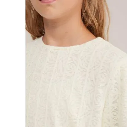 WE Fashion kanten blouse met ruches wit, foto 4