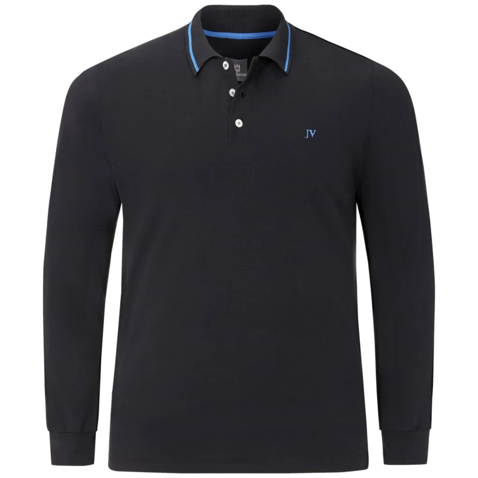Jan Vanderstorm loose fit polo Plus Size ELLIS zwart, foto 2