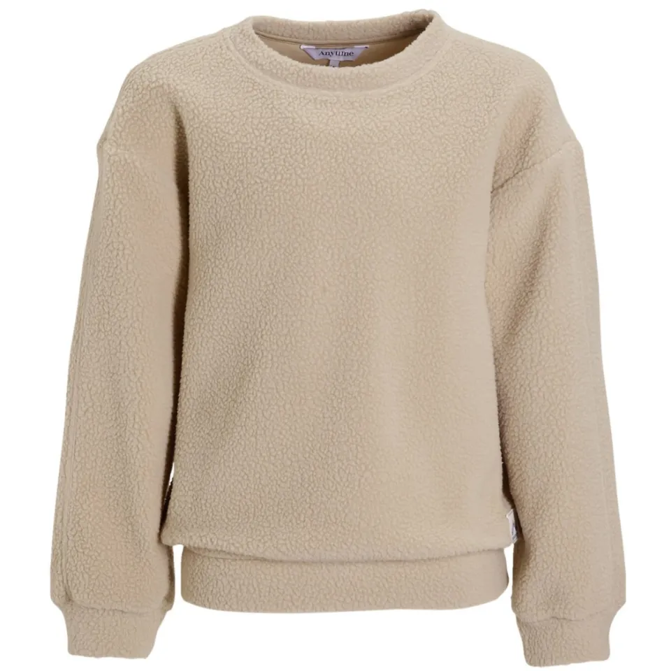 Anytime teddy fleece trui beige, foto 2