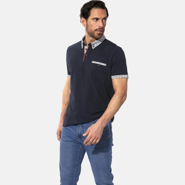 Babista regular fit polo +FIT Collectie Plus Size - donkerblauw