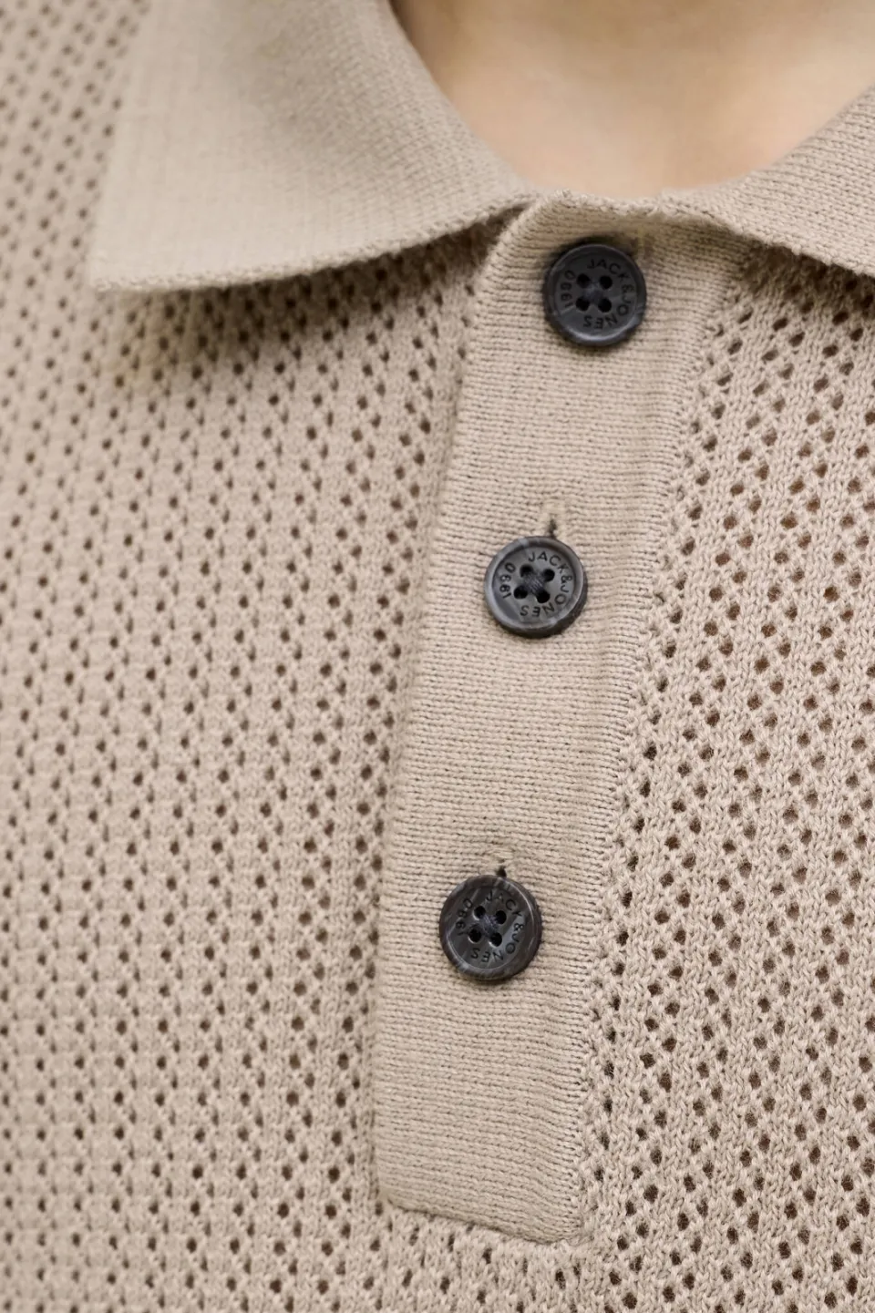 Jack & Jones JUNIOR polo zand fijn gebreid, foto 5