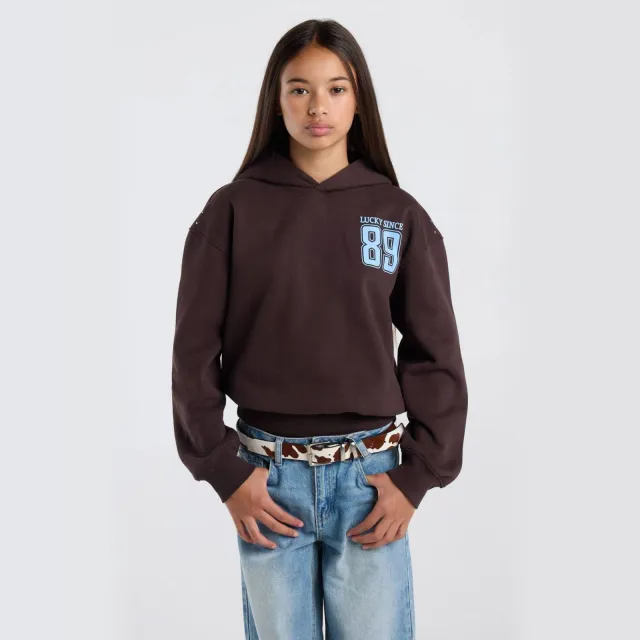America Today sweater met studs - bruin/lichtblauw