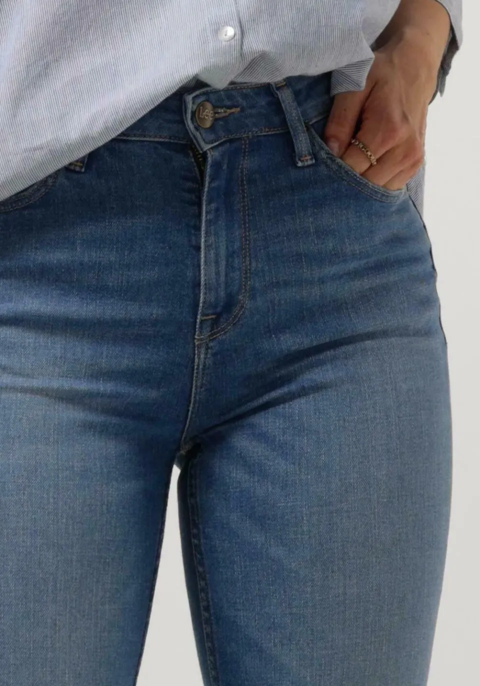 Lee high waist flared jeans Breese light blue denim, foto 4