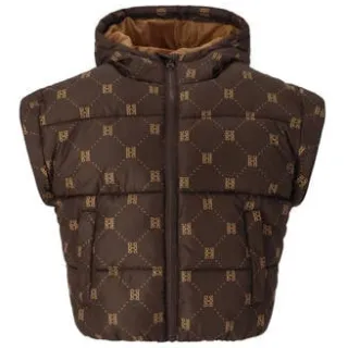 Retour Jeans Deb gewatteerde puffer winterjas met print donkerbruin, foto 3