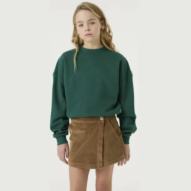 Garcia boxy sweater met backprint - groen