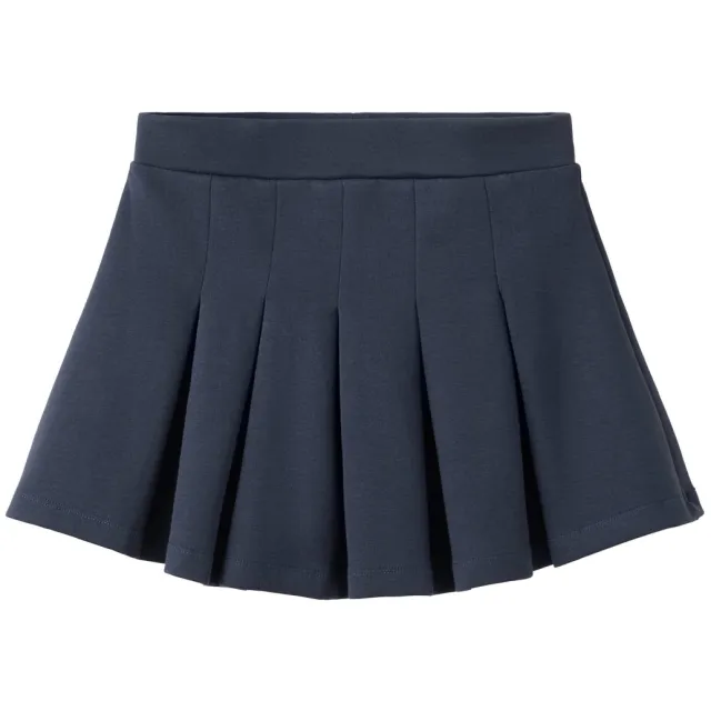 Mango korte plooirok donkerblauw, foto 2
