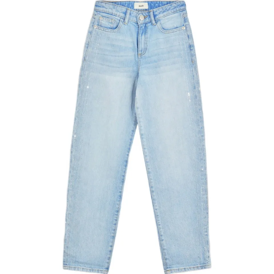 Shoeby barrel high waist barrel jeans light blue denim, foto 2