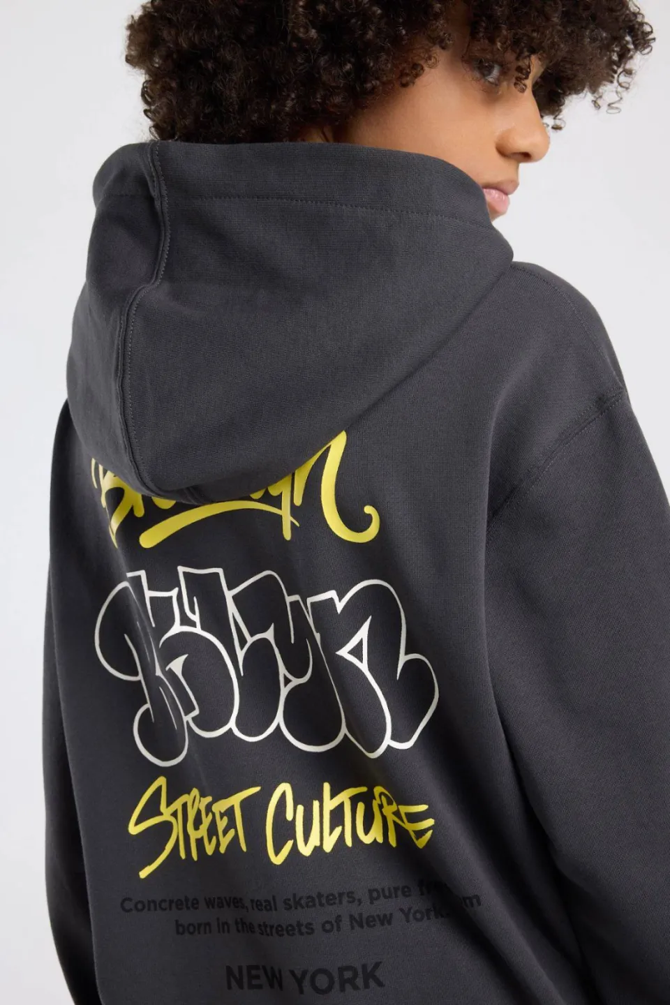 America Today hoodie met backprint - zwart/geel, foto 4