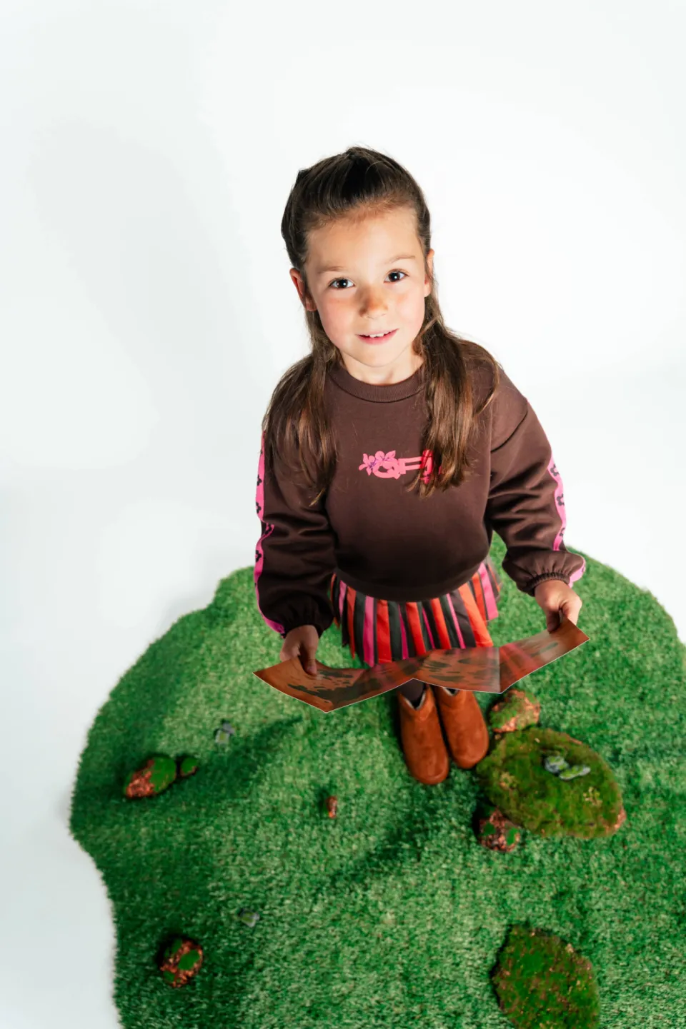 QPI sweater met tekst - donkerbruin, foto 4