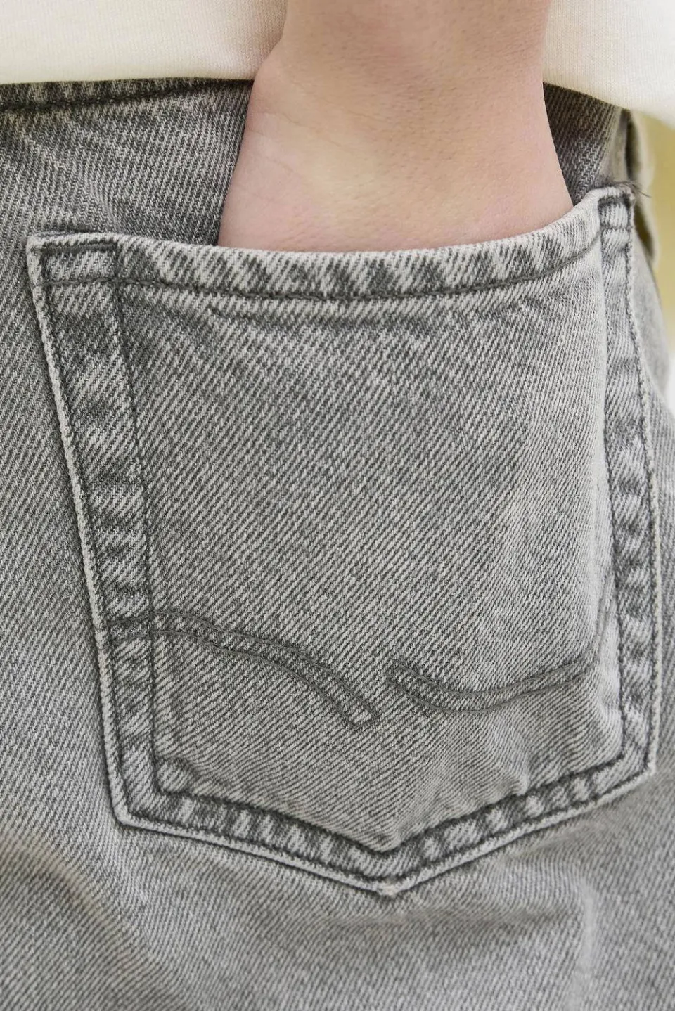 Jack & Jones JUNIOR high waist baggy fit jeans grey denim, foto 6
