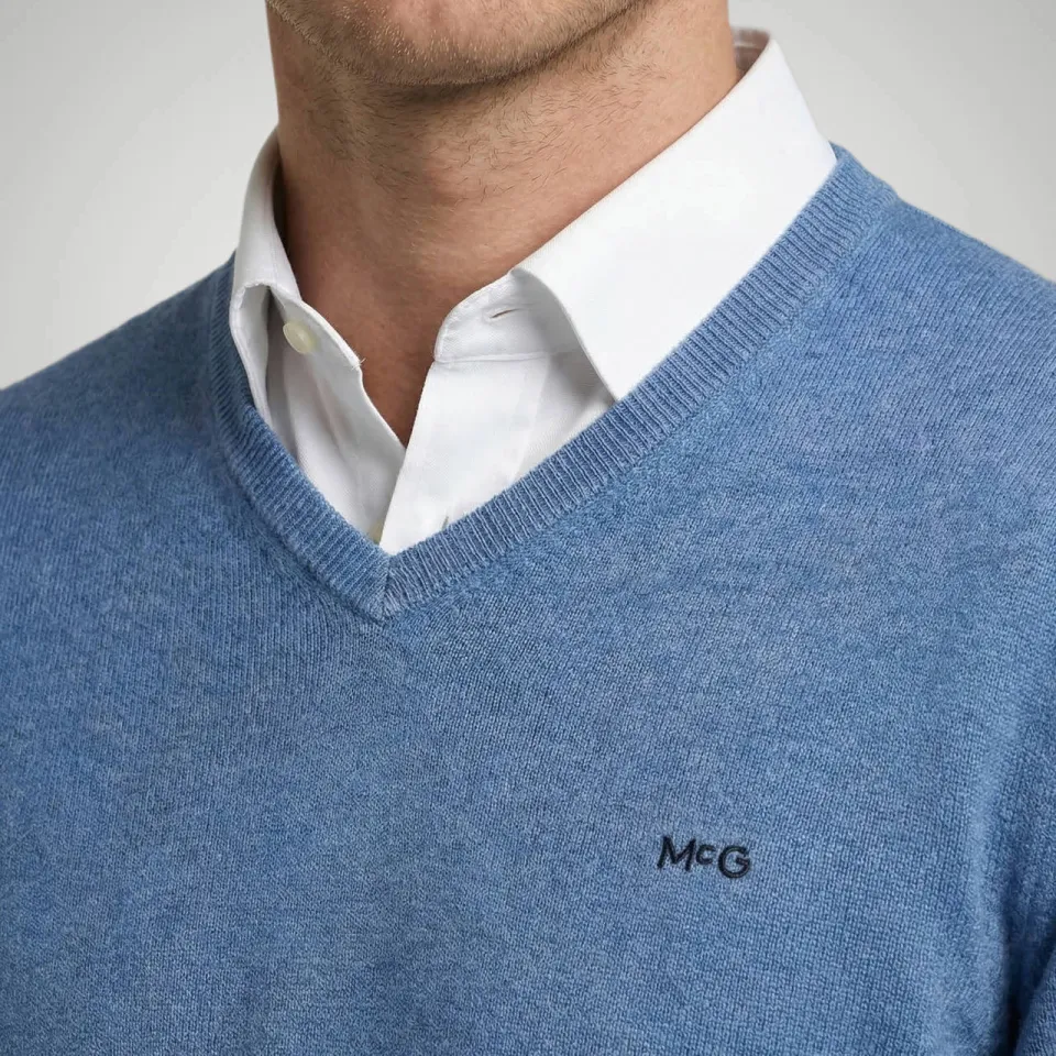 McGregor regular fit gebreide trui met kasjmier- lichtblauw vintage blue, foto 3