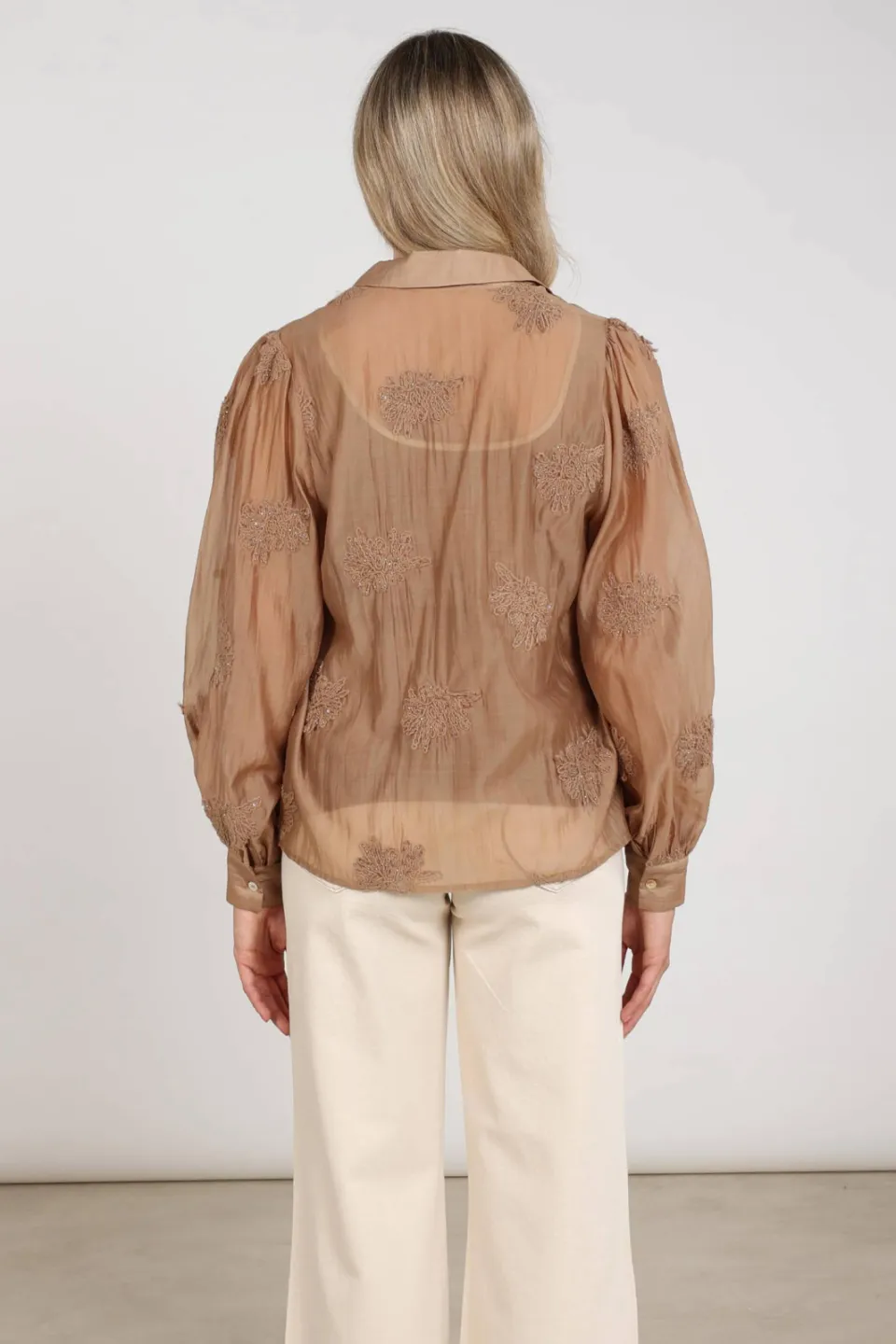 NUKUS Milanova blouse camel, foto 4