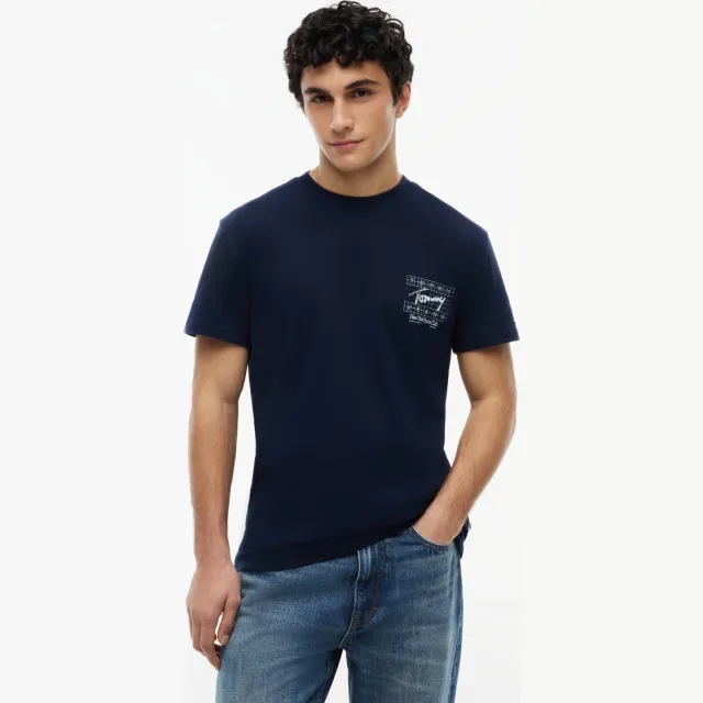 Tommy Jeans regular fit T-shirt met backprint - donkerblauw
