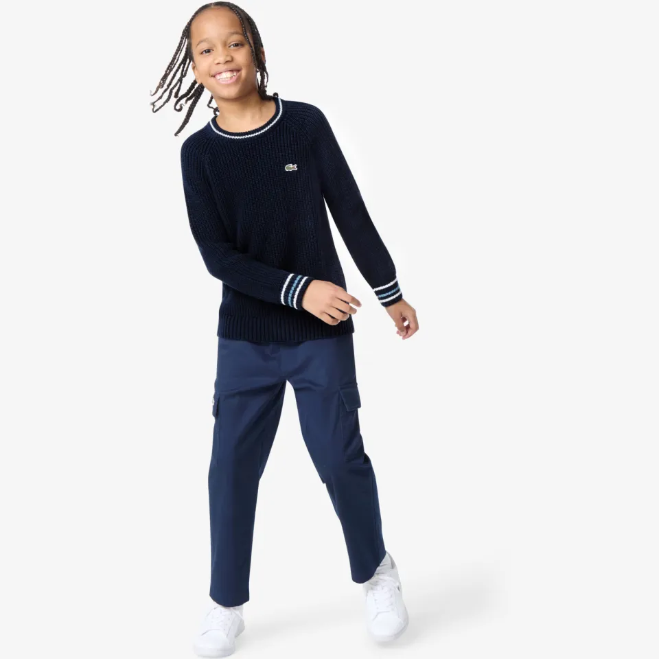 Lacoste gebreide trui met wol - donkerblauw, foto 5