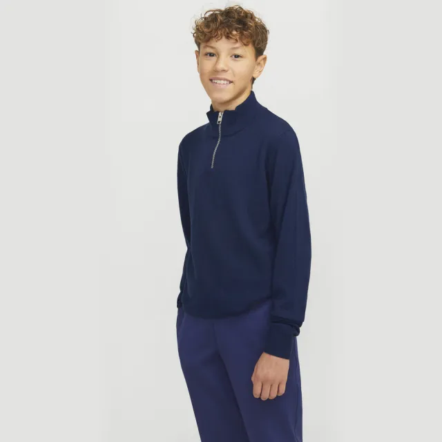 Jack & Jones JUNIOR trui donkerblauw fijn gebreid