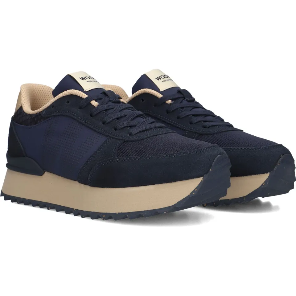 Woden Ronja Plateau sneakers donkerblauw blauw, foto 3