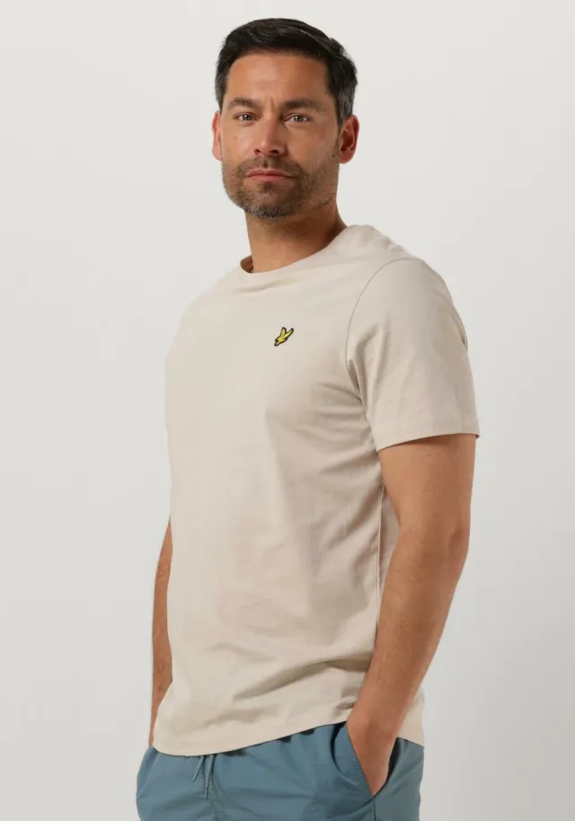 Lyle & Scott Heren Polo's & T-shirts Plain T-shirt - Beige