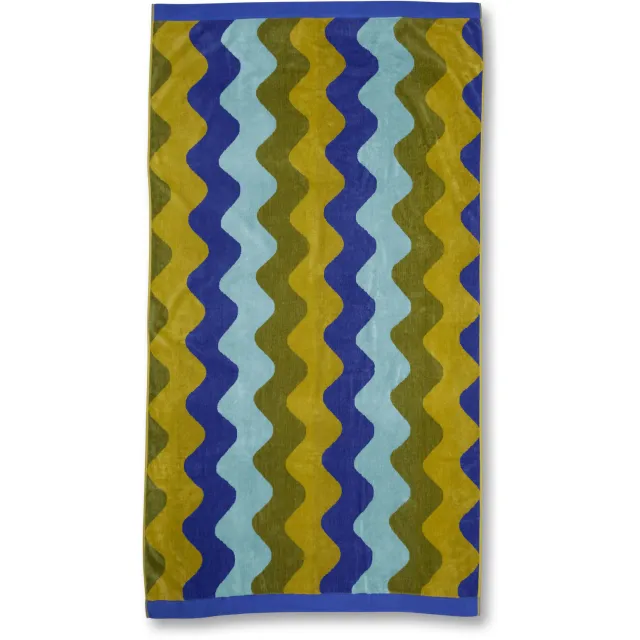 KAAT Amsterdam Waves strandlaken blauw Blauw Groen