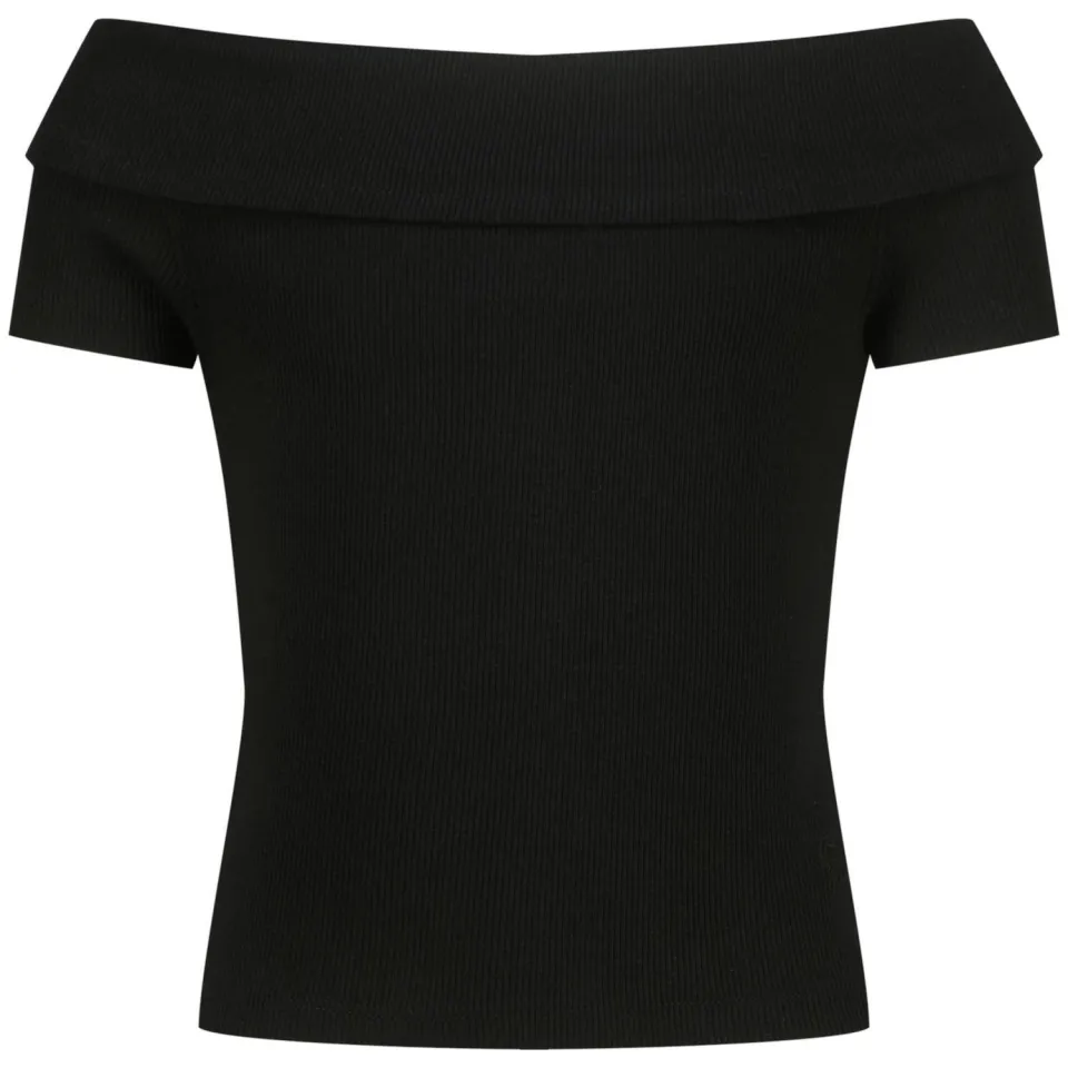 Raizzed off-shoulder top zwart, foto 2