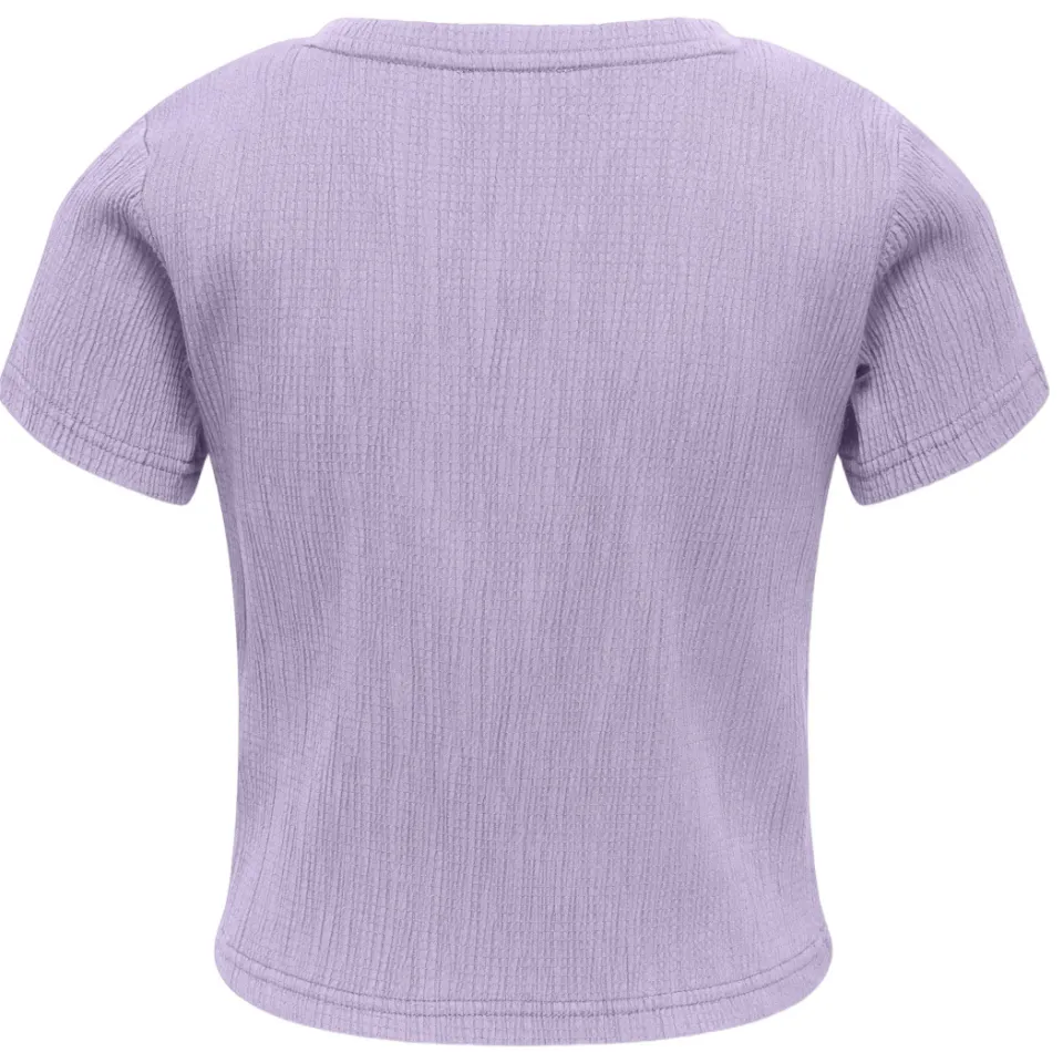 Only Girl T-shirt met textuur lila, foto 2