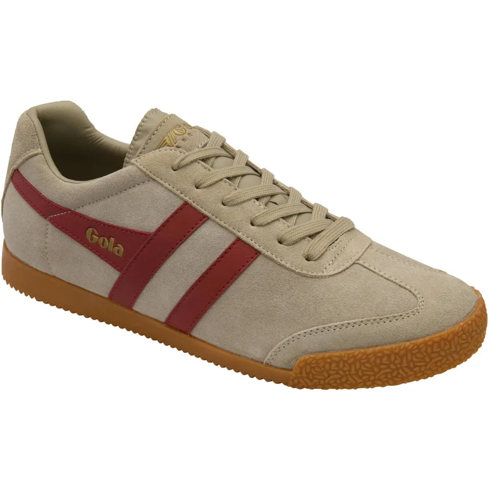 Gola Harrier suède sneakers beige/rood, foto 2