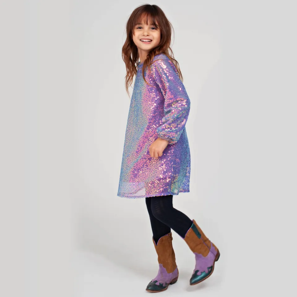Jubel korte jurk met glitters lila, foto 8