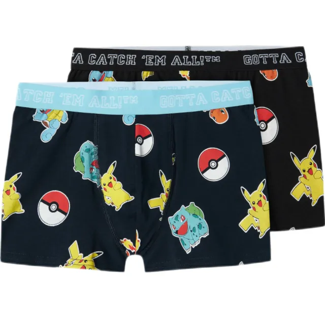 NAME IT KIDS Pokemon boxershorts zwart/multicolor set van 2